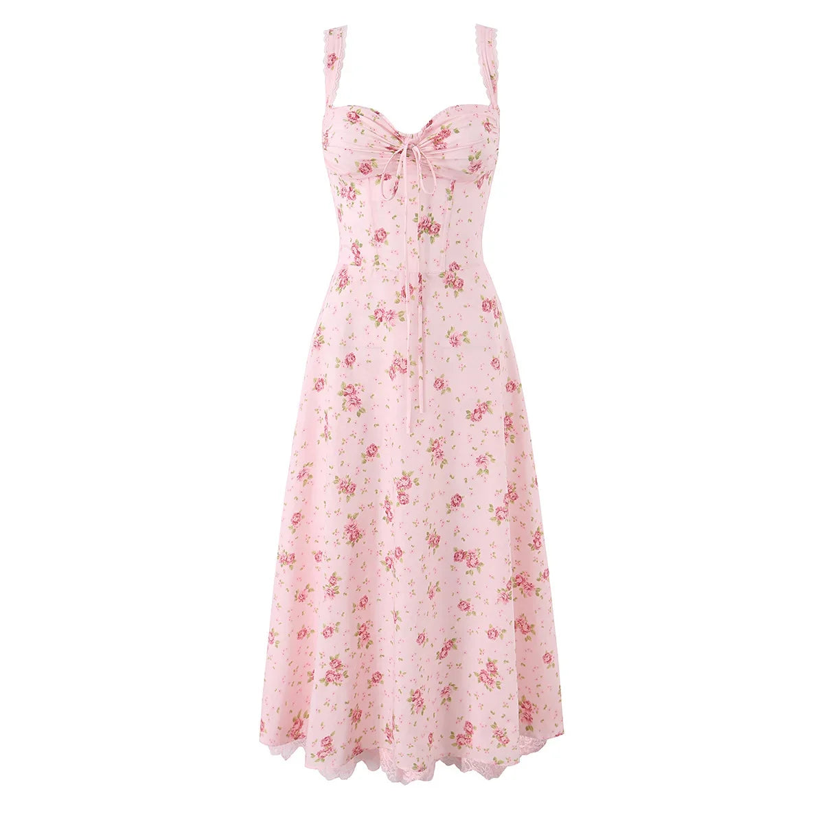 Pink Floral Corset Dresses