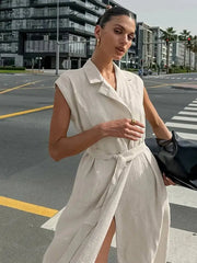 Temperament Cotton Hemp Dresses
