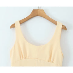 Yellow Sexy Elegant Tank Dresses