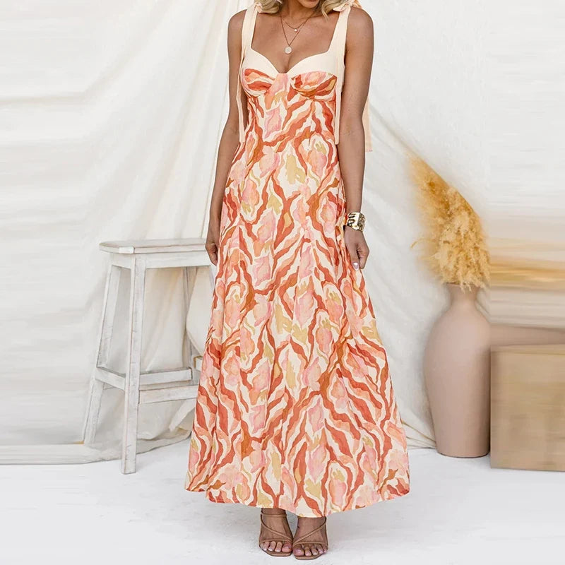 Wrap Chest Slim Fit Long Dresses