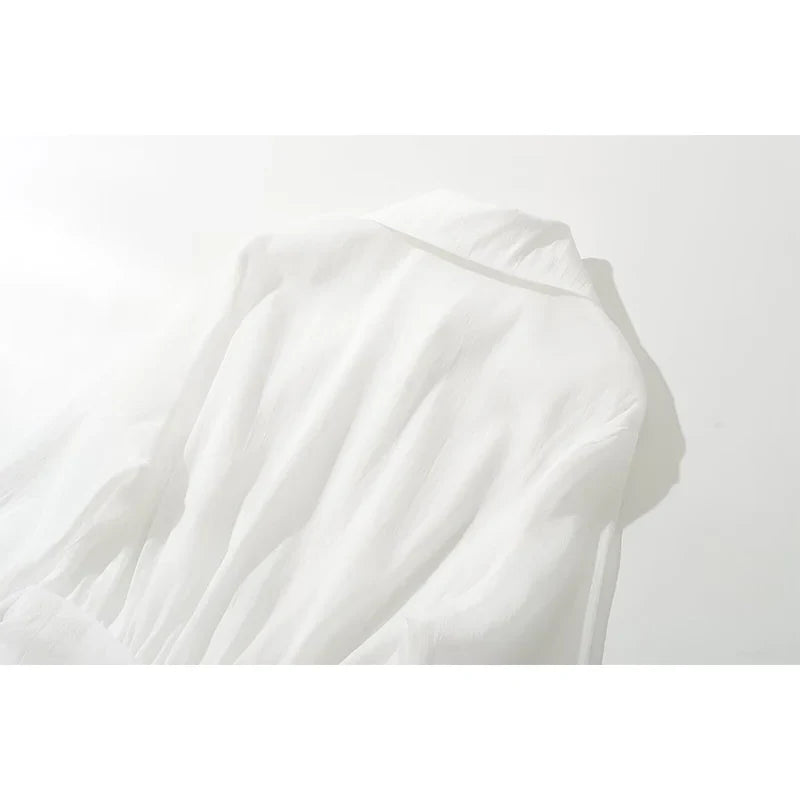 Sexy Semi Perspective White Shirt Dresses