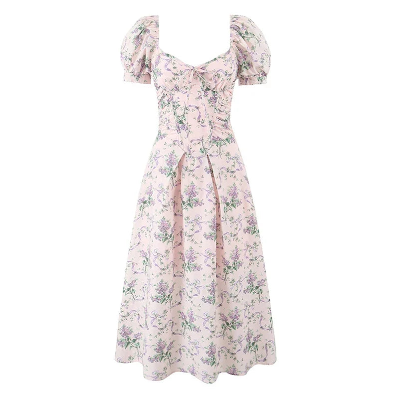 Romantic Print Midi Dresses