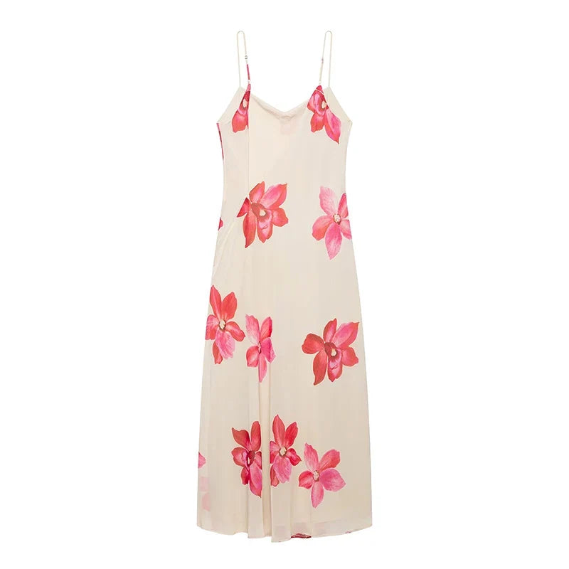 Summer Floral Print Long Dresses