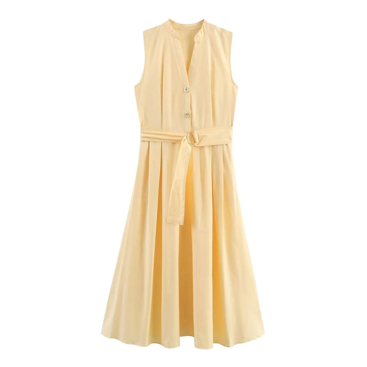 Elegant With Belt A-line Midi Dresses