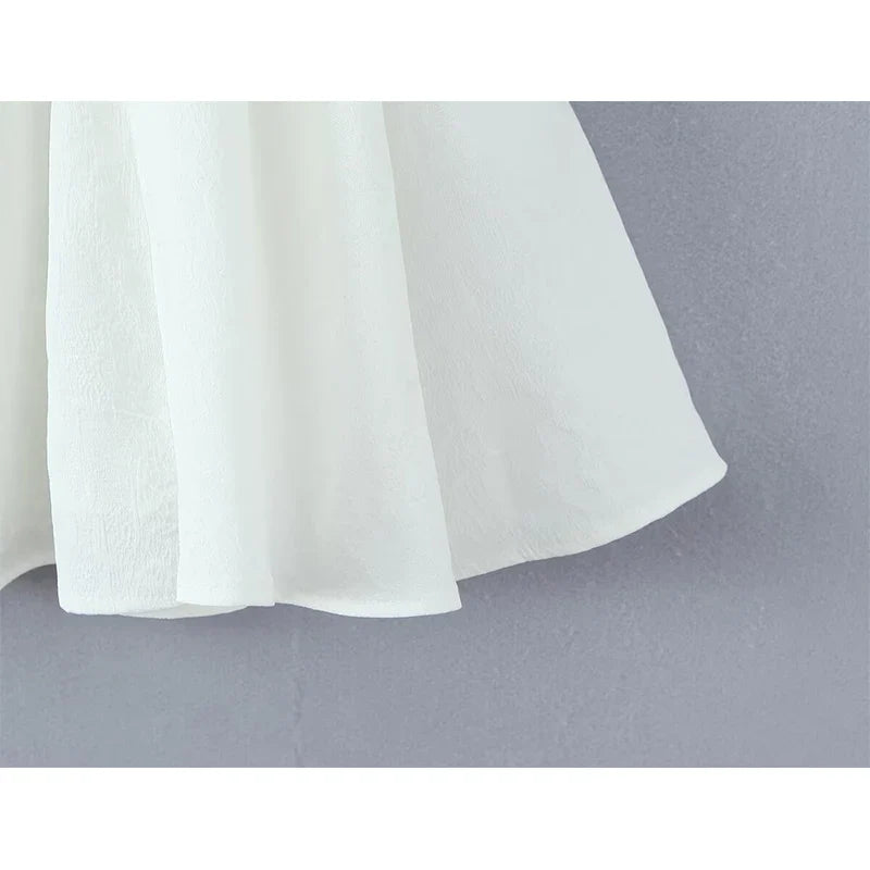 French Style White Mini Dresses