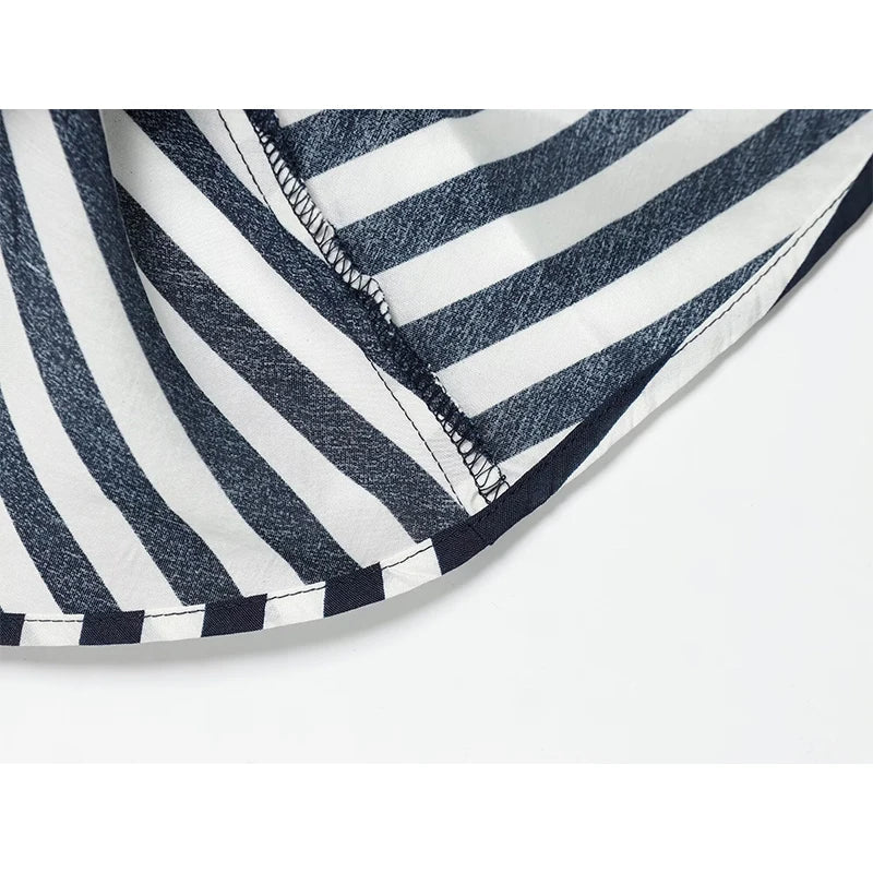 Striped Halter Midi Dresses