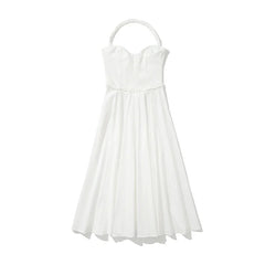 Sexy Backless Halter White Dresses