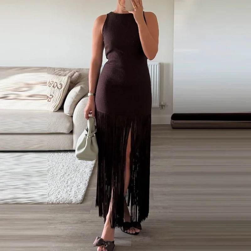 Casual High Street Backless Dresses