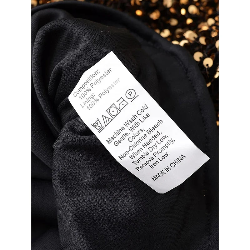 Long Sleeve O Neck Sequin Mini Dresses