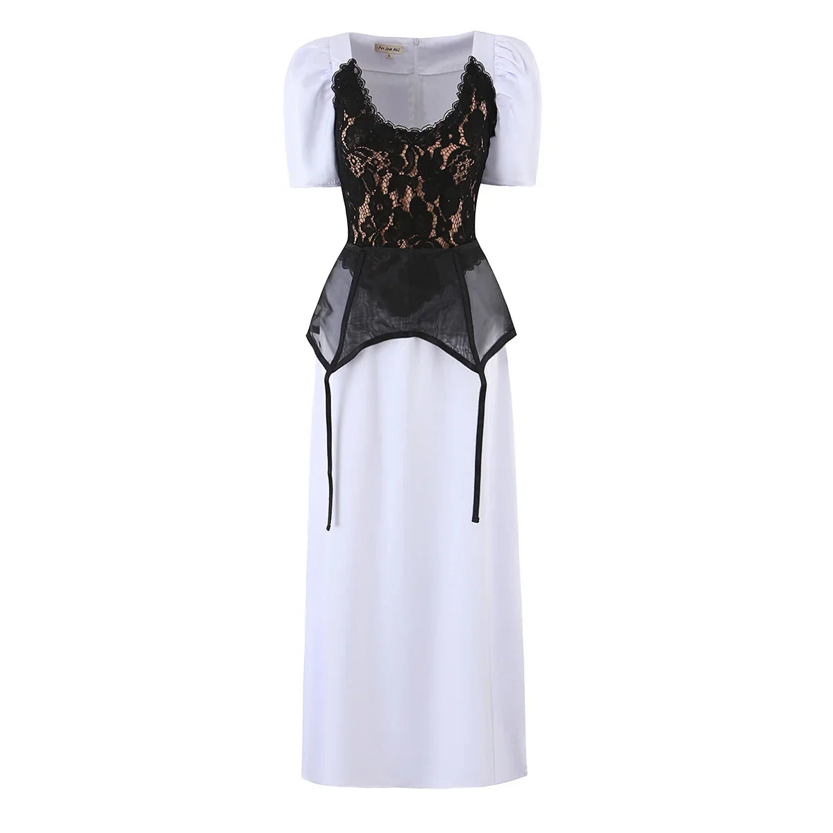 French Retro Satin Waist Cinched Long Dresses