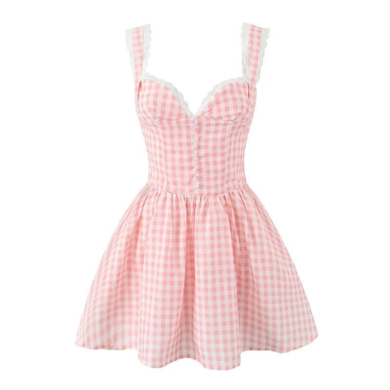 Sexy Elegant Pink Sling Mini Dresses