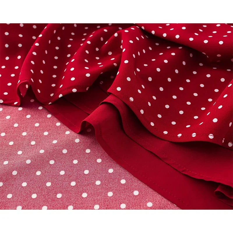 French Polka Dot Red Dresses