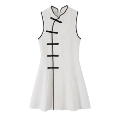Summer Chinese Qipao Style Mini Dresses