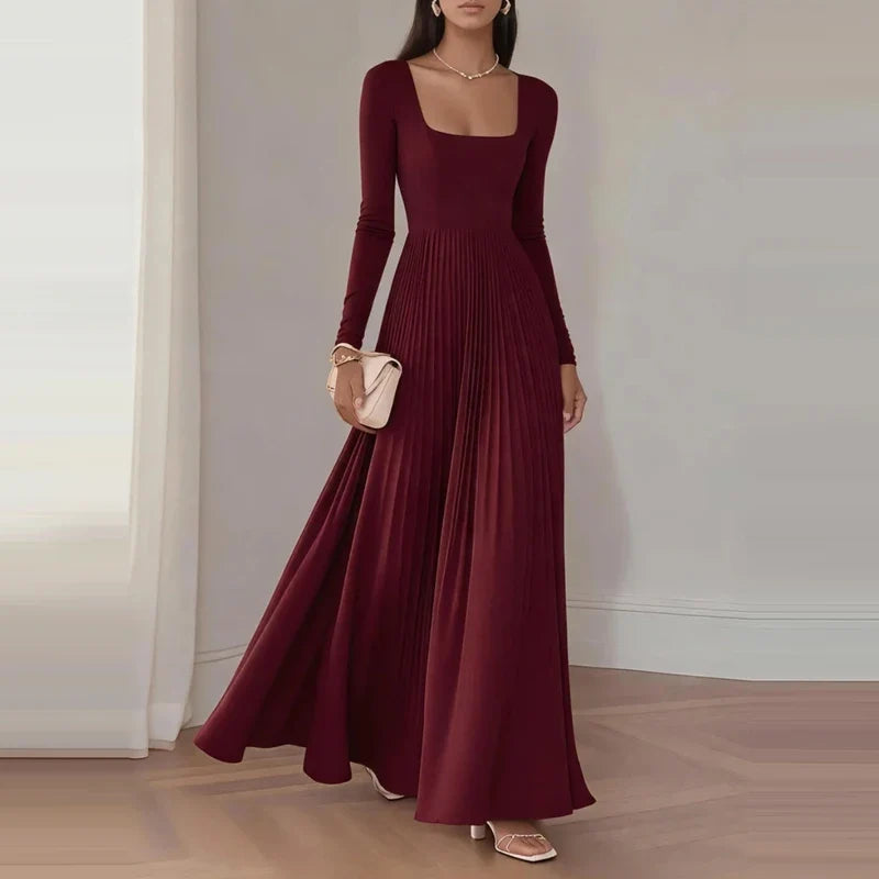Lady Square Neck Long Sleeve Banquet Dresses