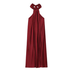 Temperament Sexy Backless Halter Long Dresses