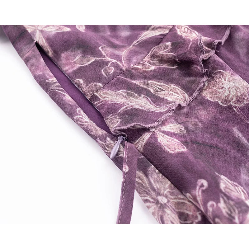 Vintage French Style Floral Print Dresses