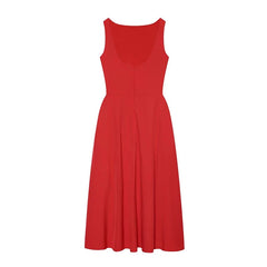 Red Sleeveless Midi Dresses