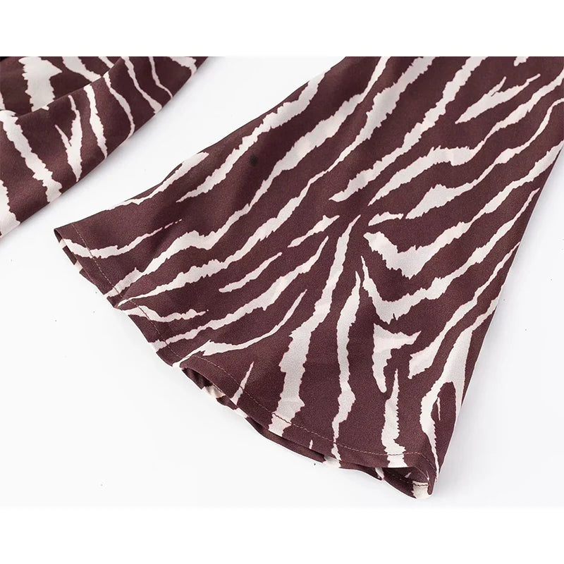 Vintage Animal Print Elegant Long Dresses