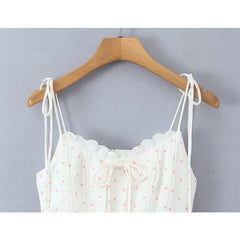 French Retro Temperament Polka Dot Camisole Dresses