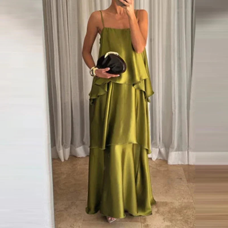 Casual Layered Pleated Holiday Dresses