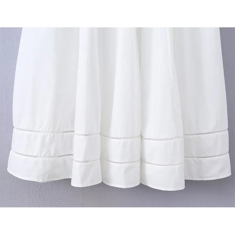 Summer White Corset Midi Dresses