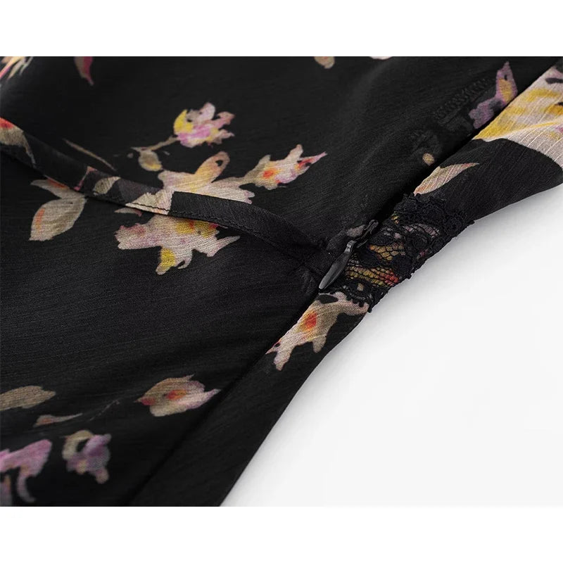 French Style Floral Print Elegant Summer Dresses