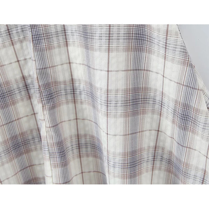 Sexy Backless Halter Plaid Dresses