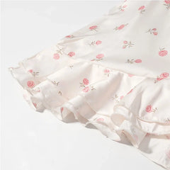 Sweet Floral Print Ruffle Mini Dresses