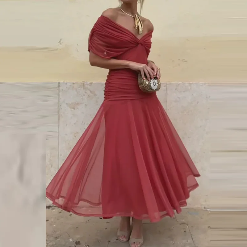 Spring Summer Short Sleeved Party Dresses
