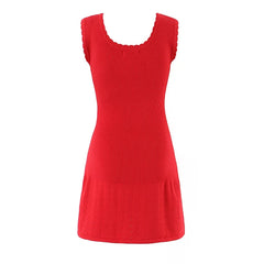 French Summer High Elasticity Knitted Dresses
