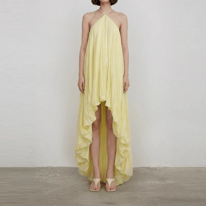 Irregular Off Shoulder Pleated Dresses