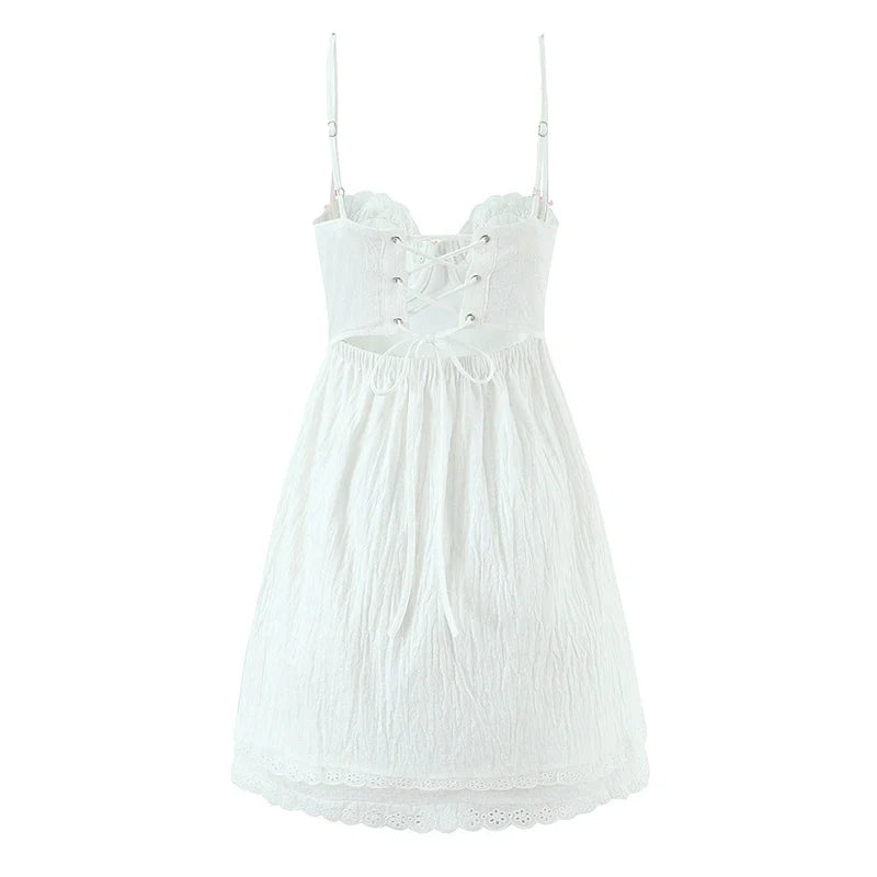 Sexy Spaghetti Straps White Mini Summer Dresses