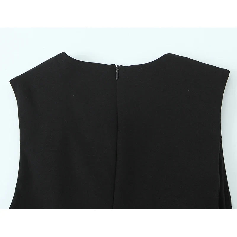 O Neck Sleeveless Balloon Effect Short Dresses