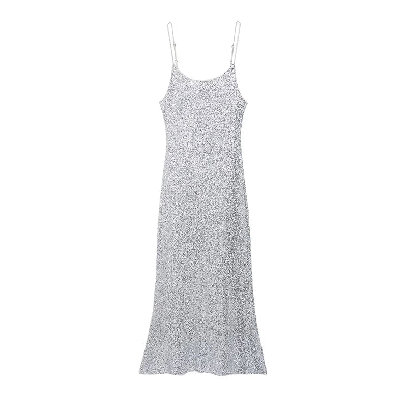 European And American Style Fashionable And Sexy Sequin Sling Dresses