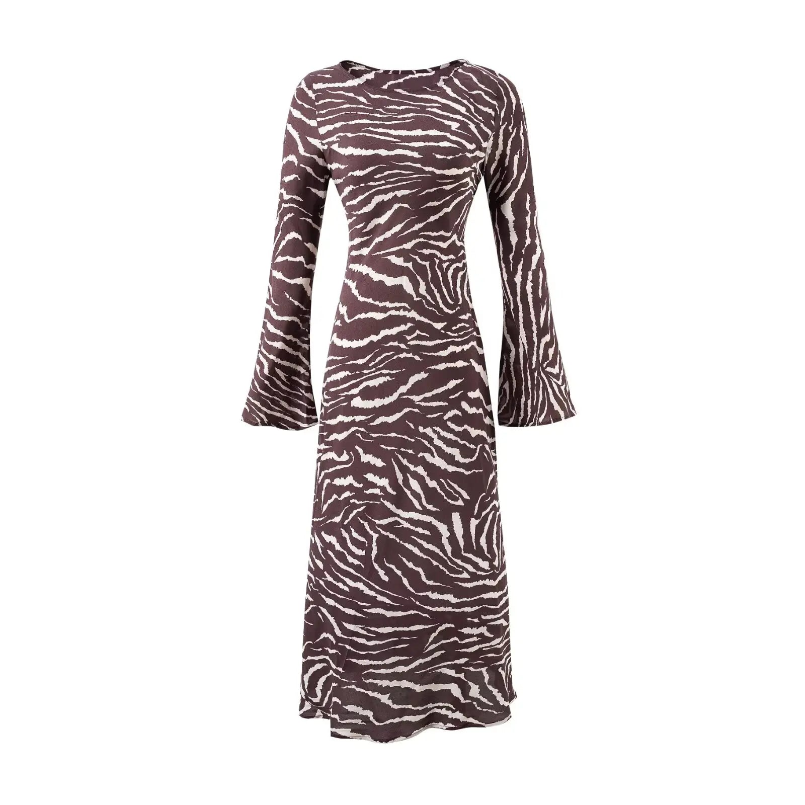 Vintage Animal Print Elegant Long Dresses