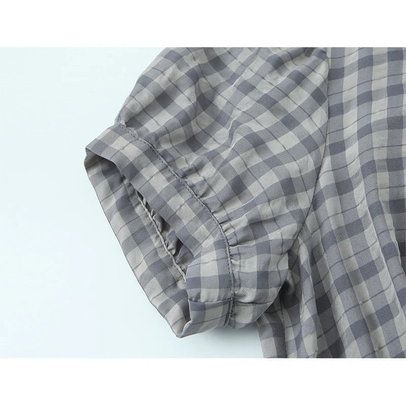 Plaid Ruffled Short Dresses