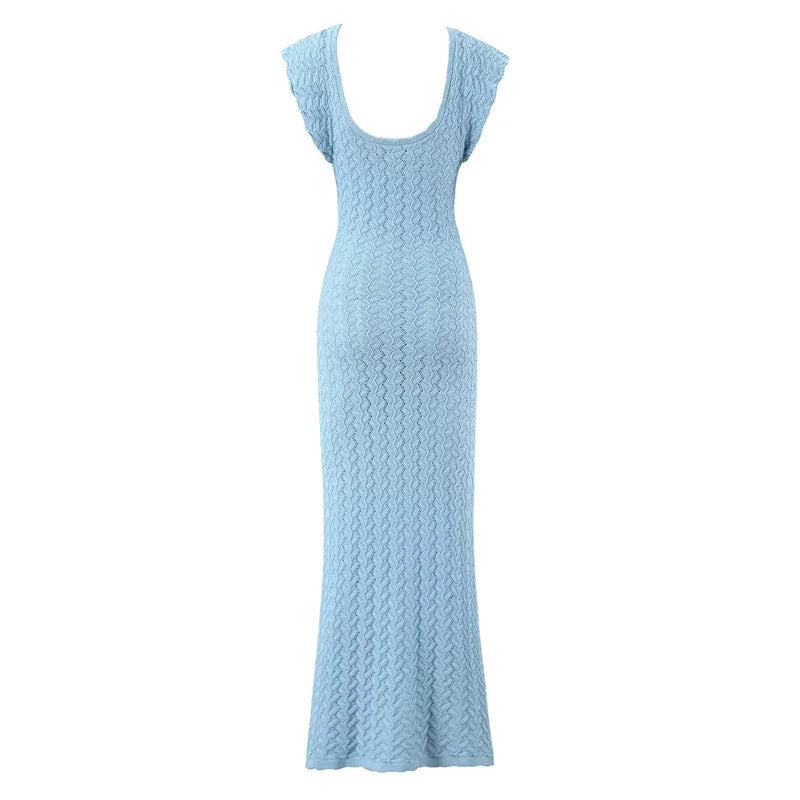 Sexy French Retro Hook Flower Vacation Long Dresses