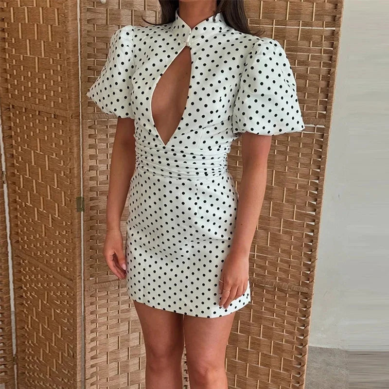 Puff Sleeve Design High Waist Party Dresses