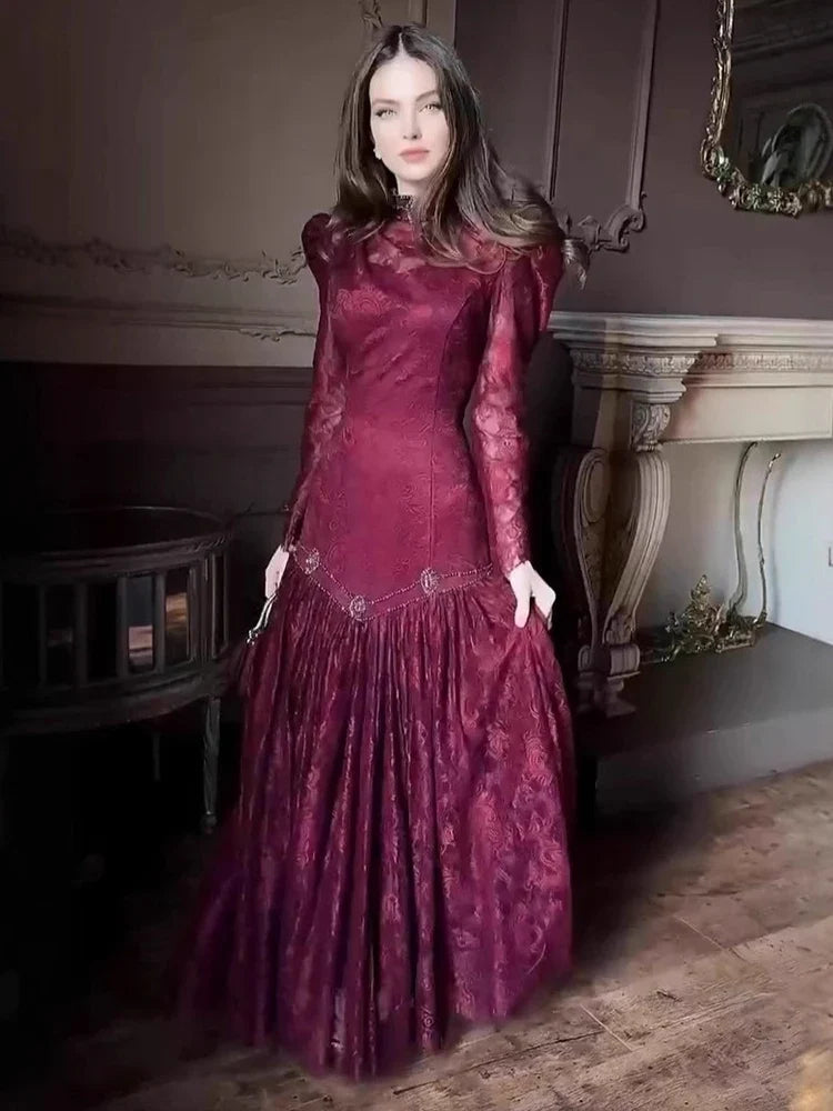 Autumn Design Tassel Lace Mesh Dresses