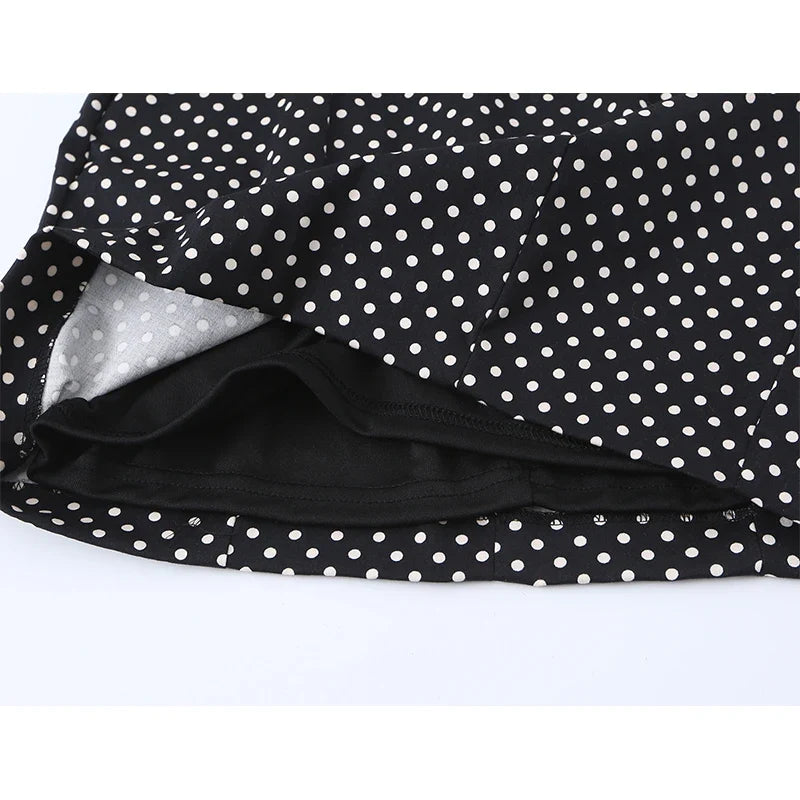 Patchwork Polka Dot Spaghetti Strap Mini Dresses