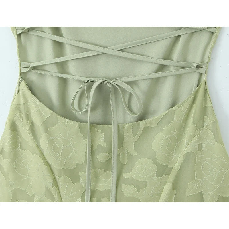 European And American Sexy Backless Bandage Sling Party Long Dresses