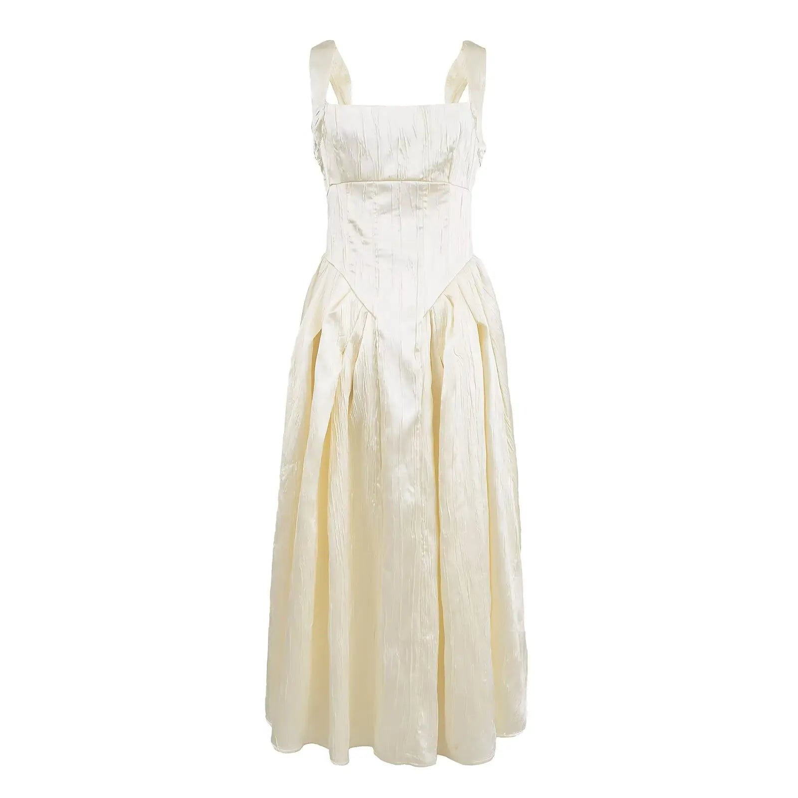 Sexy Elegant Evening Party Dresses Pretty Girl Square Neck Sleeveless A-line Midi Summer Dresses