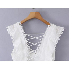 Summer White Embroidery Mini Dresses