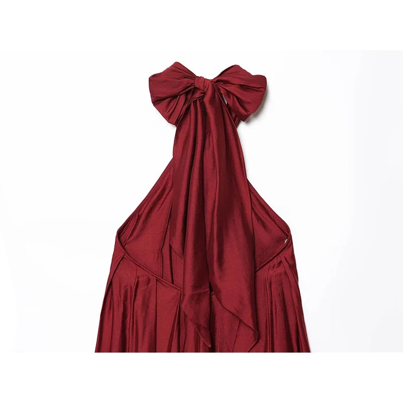 Temperament Sexy Backless Halter Long Dresses