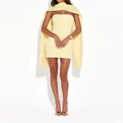Pearl Scarf Club Party Wrap Hip Short Dresses