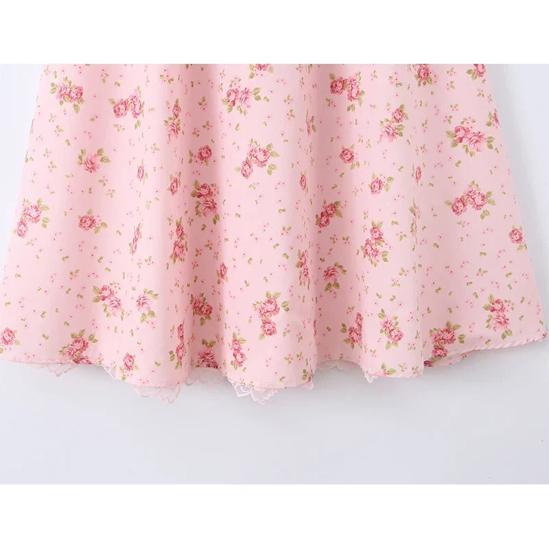 Pink Floral Corset Dresses