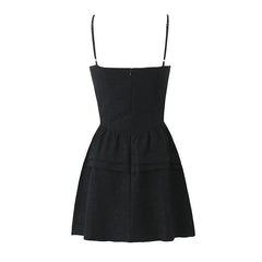 Sexy Elegant Lace Trim Bow Bandage Spaghetti Strap Mini Dresses