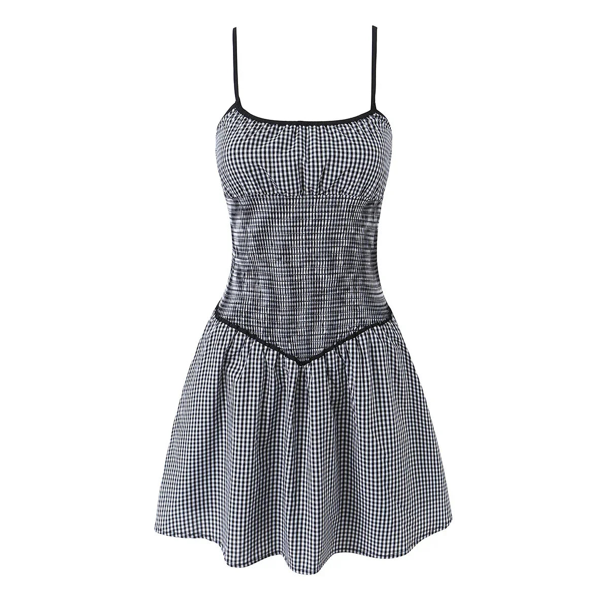 Sexy Spaghetti Strap Plaid Mini Dresses