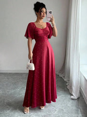 Sweet French Style Red Maxi Dresses