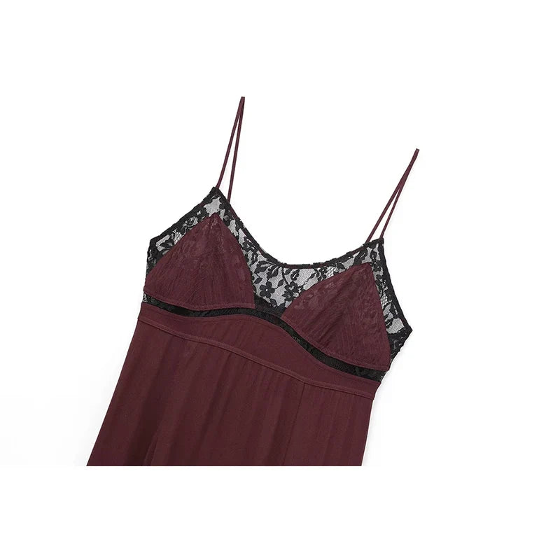 Lace Trim Spaghetti Straps Sexy Dresses